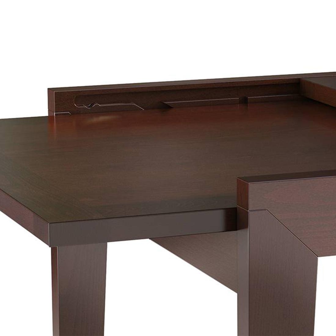 Murphy 4-To-6 Extendable - Dalla 6 Seater Dining Table Set (Colour- Beige, Finish- Dark Walnut)