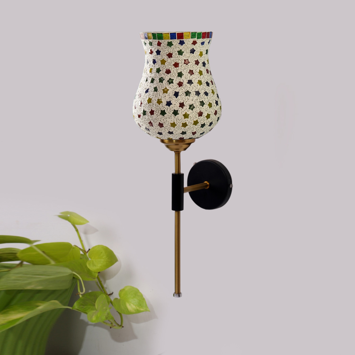 Devansh Metal Electric Wall Light in Black Colour with Multi Shade Count of 1 Light - Devansh