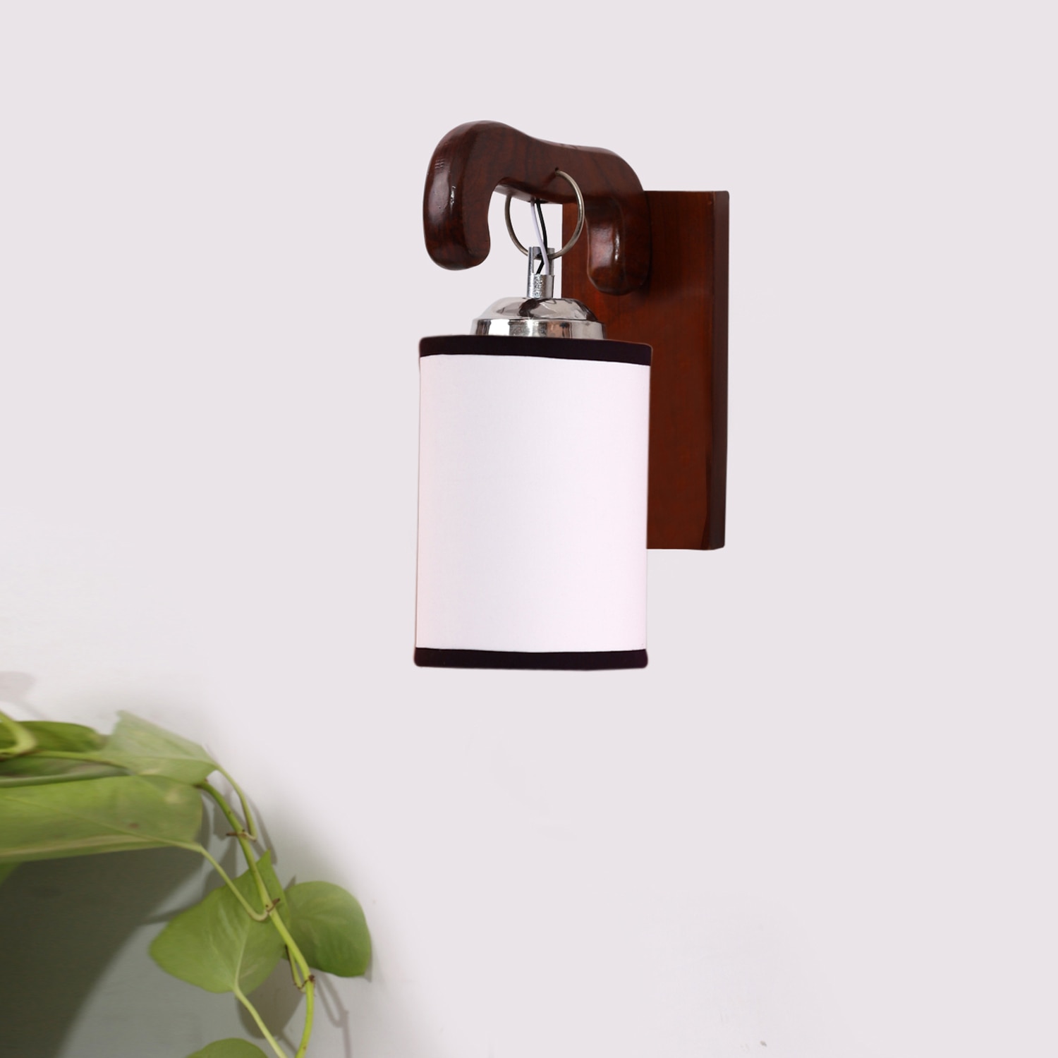 Devansh Solid Wood Electric Wall Light in Brown Colour with Multi Shade Count of 1 Light - Devansh