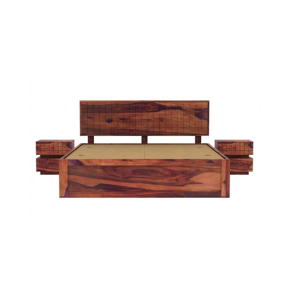 Esra Sheesham Wood Queen Size Bed Box Storage Provincial Teak Finish (60 x 78 inches)