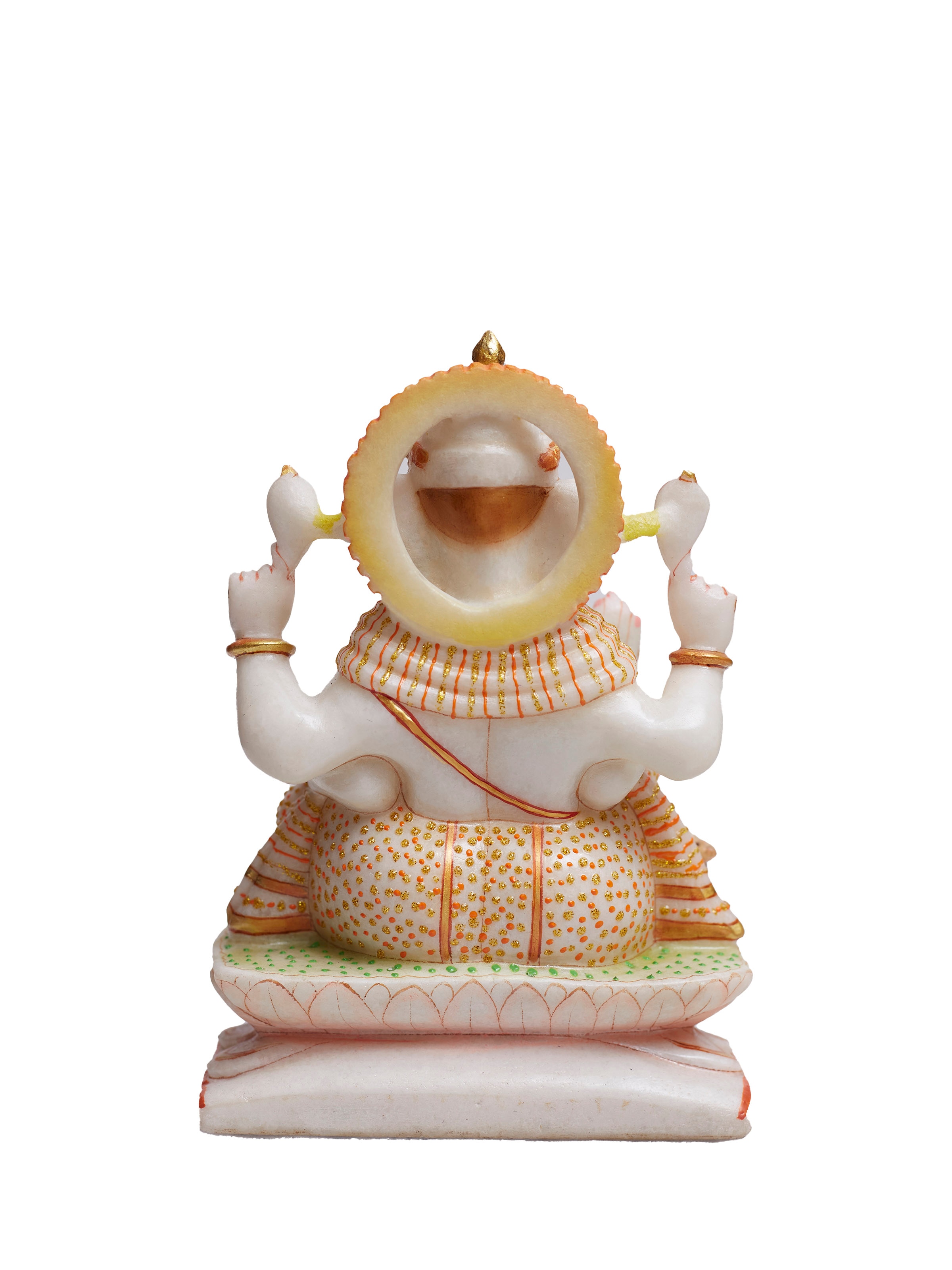 Back view of Carved Marble Ganesha Idol