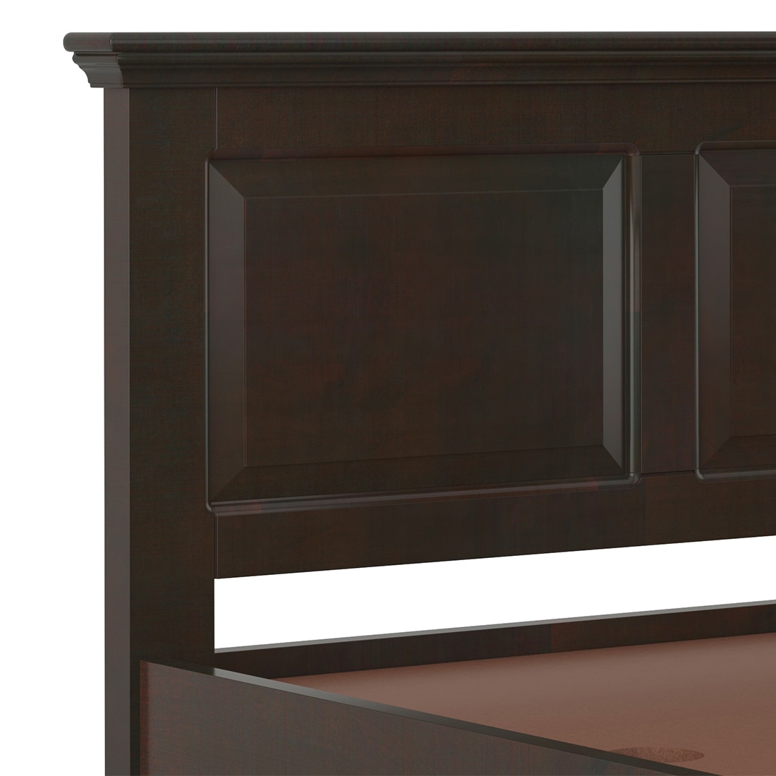 Alexandra Solid Wood Queen Size Non Storage Bed in American Walnut Finish