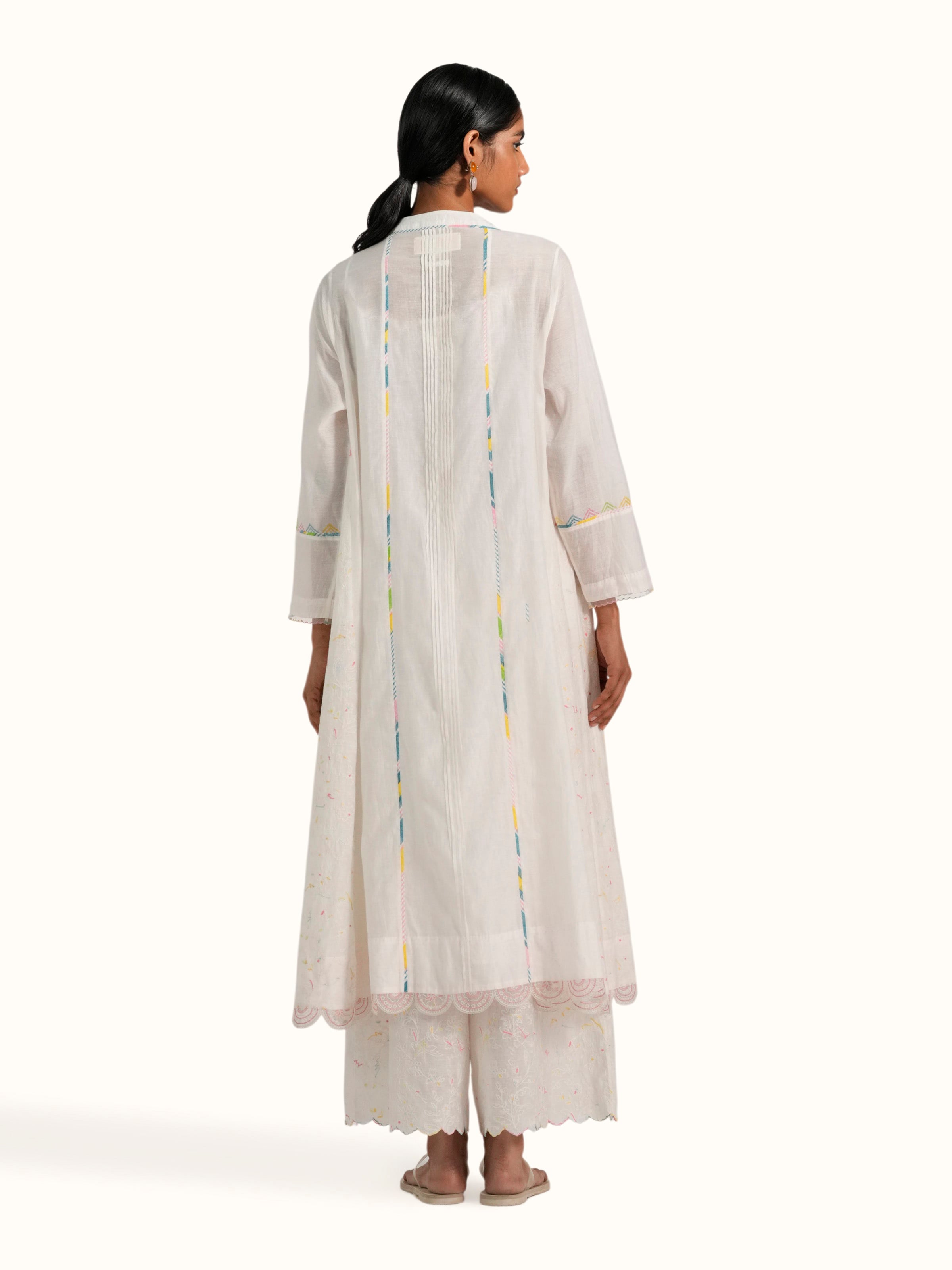 Off-white Cotton Silk Handloom Kurta Set