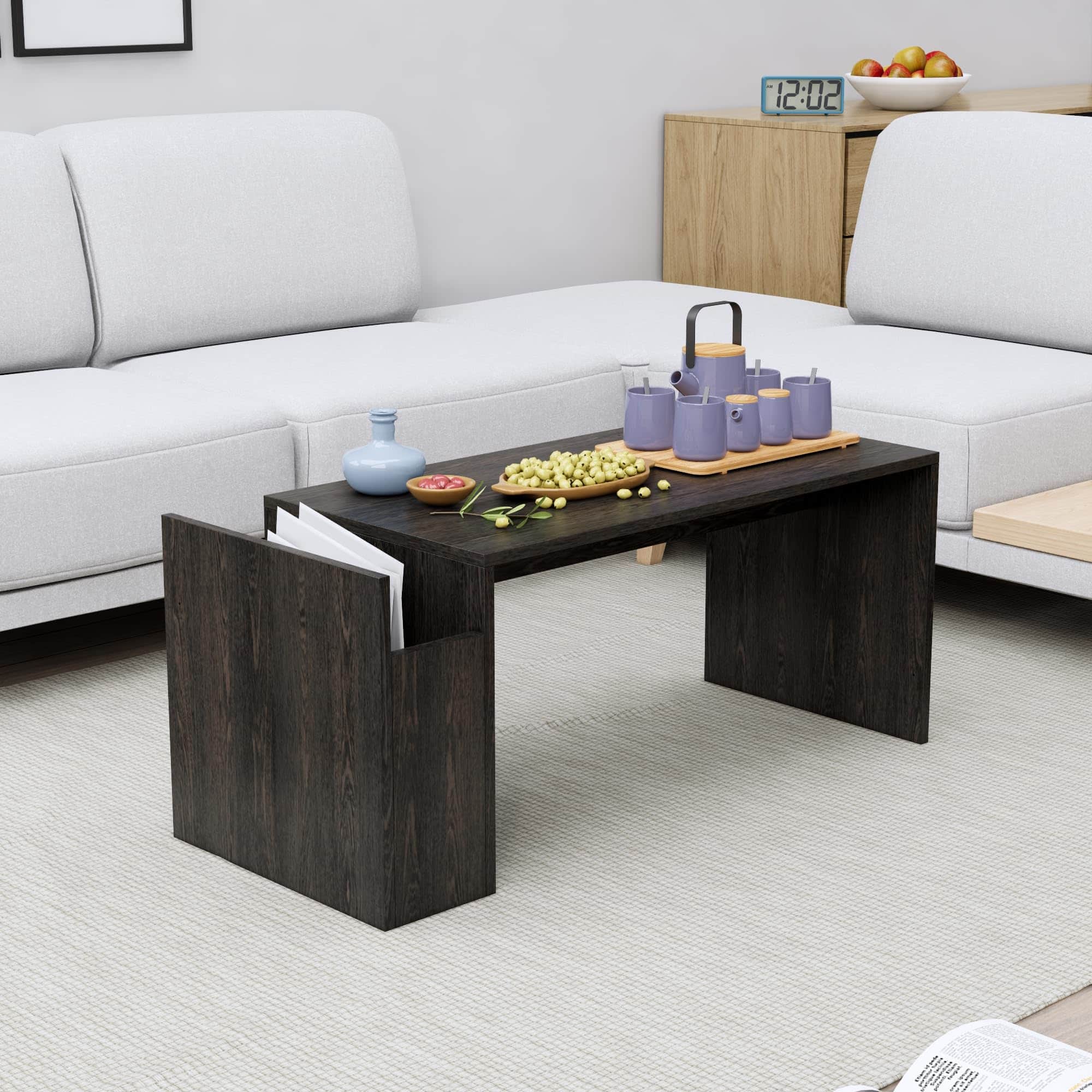Hexa Engineered Wood Coffee Table In Flower Wenge - HexaRed