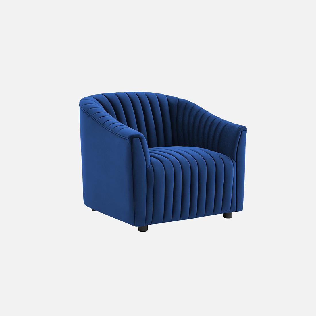 Camro Fabric Sofa (Navy Blue)