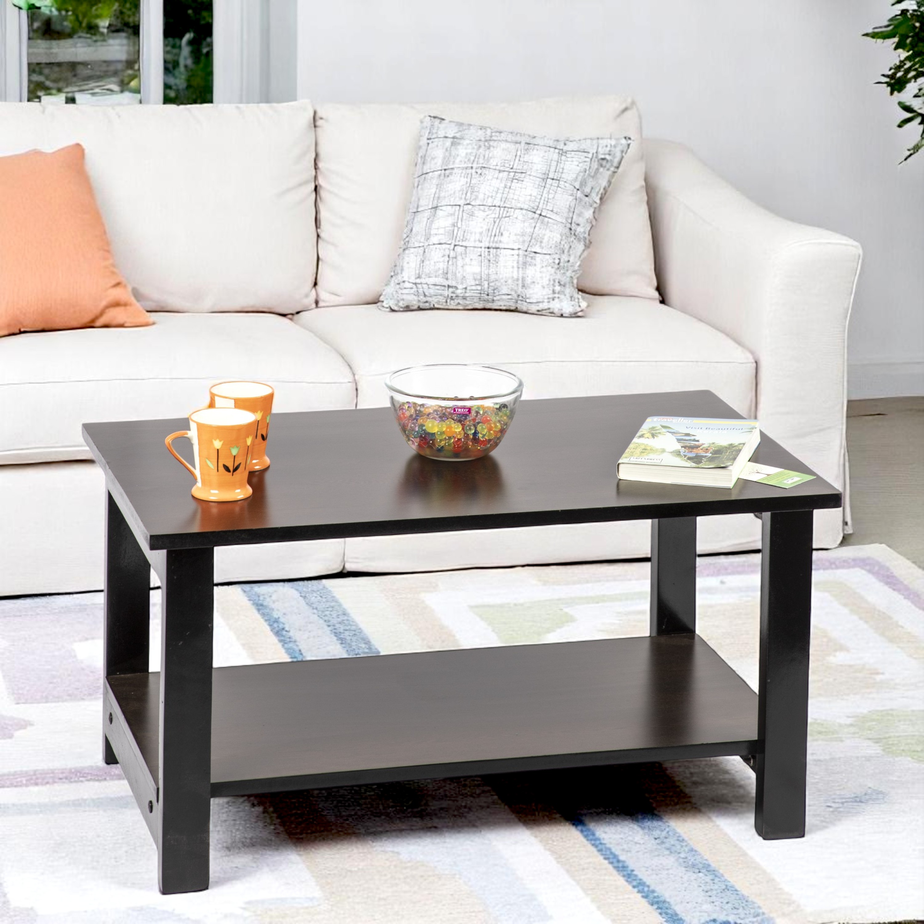 Boston Coffee Table - Dark Walnut Finish - Large