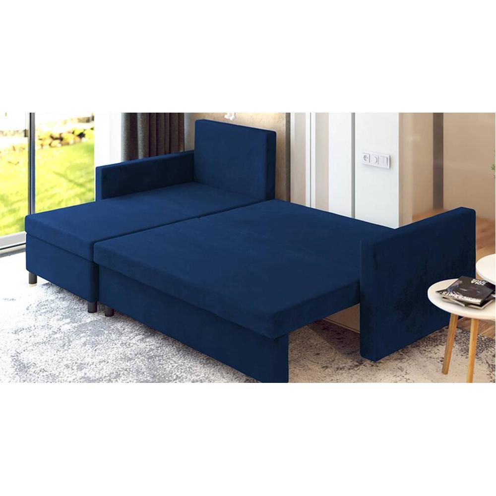 Wego 3 RHS Sofa cum Bed with Storage in Navy Blue Colour