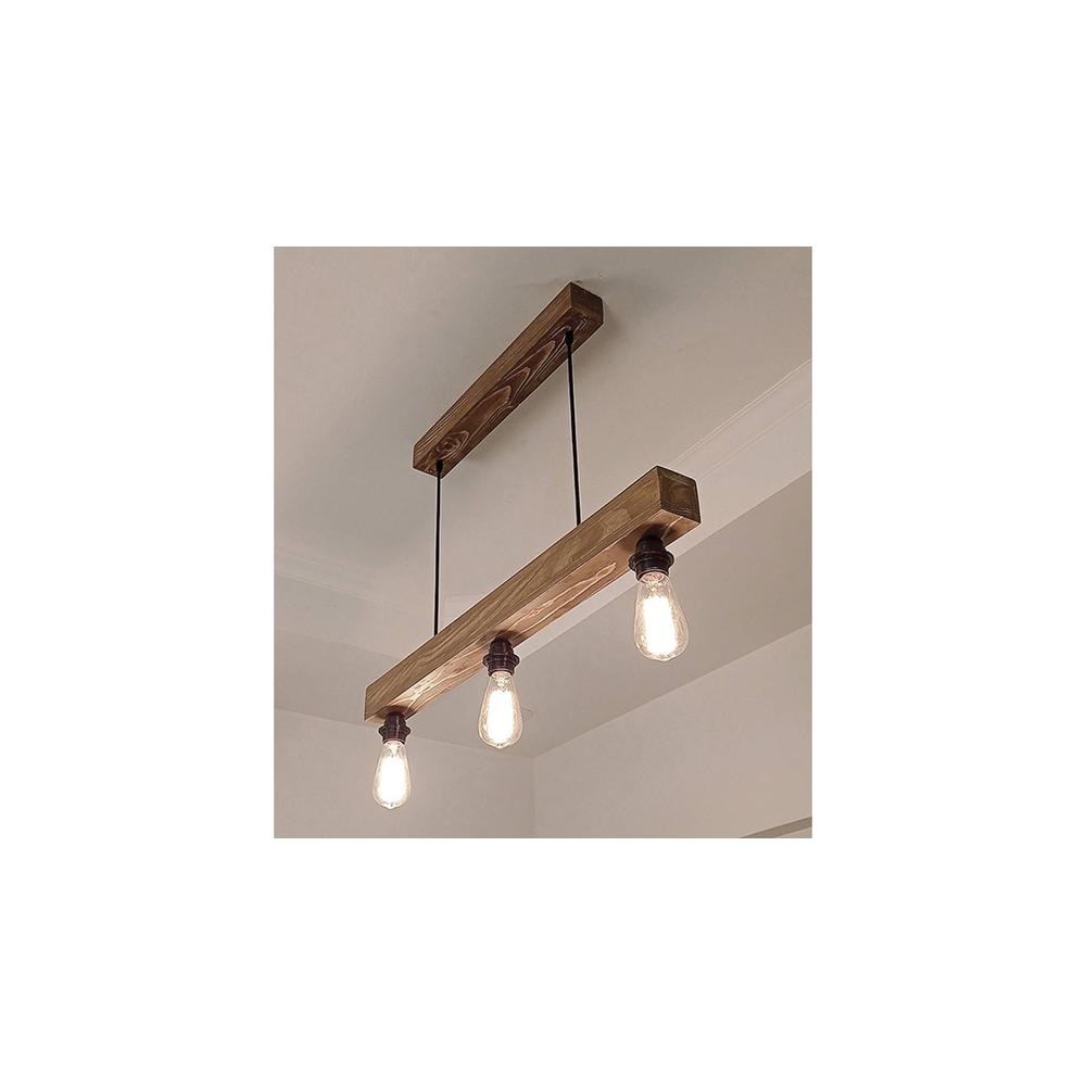 Tavern Brown Solid Wood Cluster Hanging Light