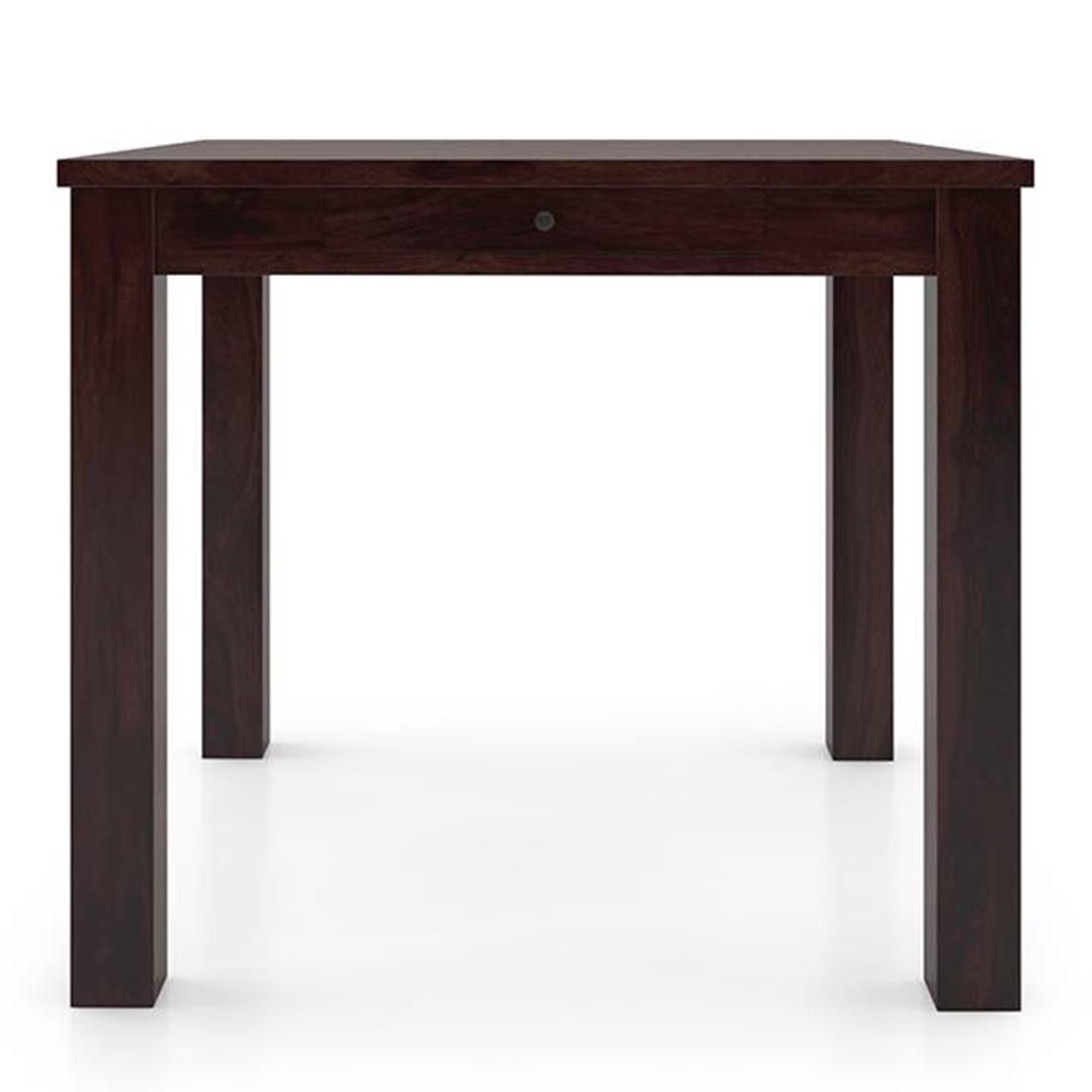 Arabia Leon Solid Wood 4 Seater Dining Table With Set Of 4 Chairs (Colour- Mustard Florals, Finish- Mahogany)