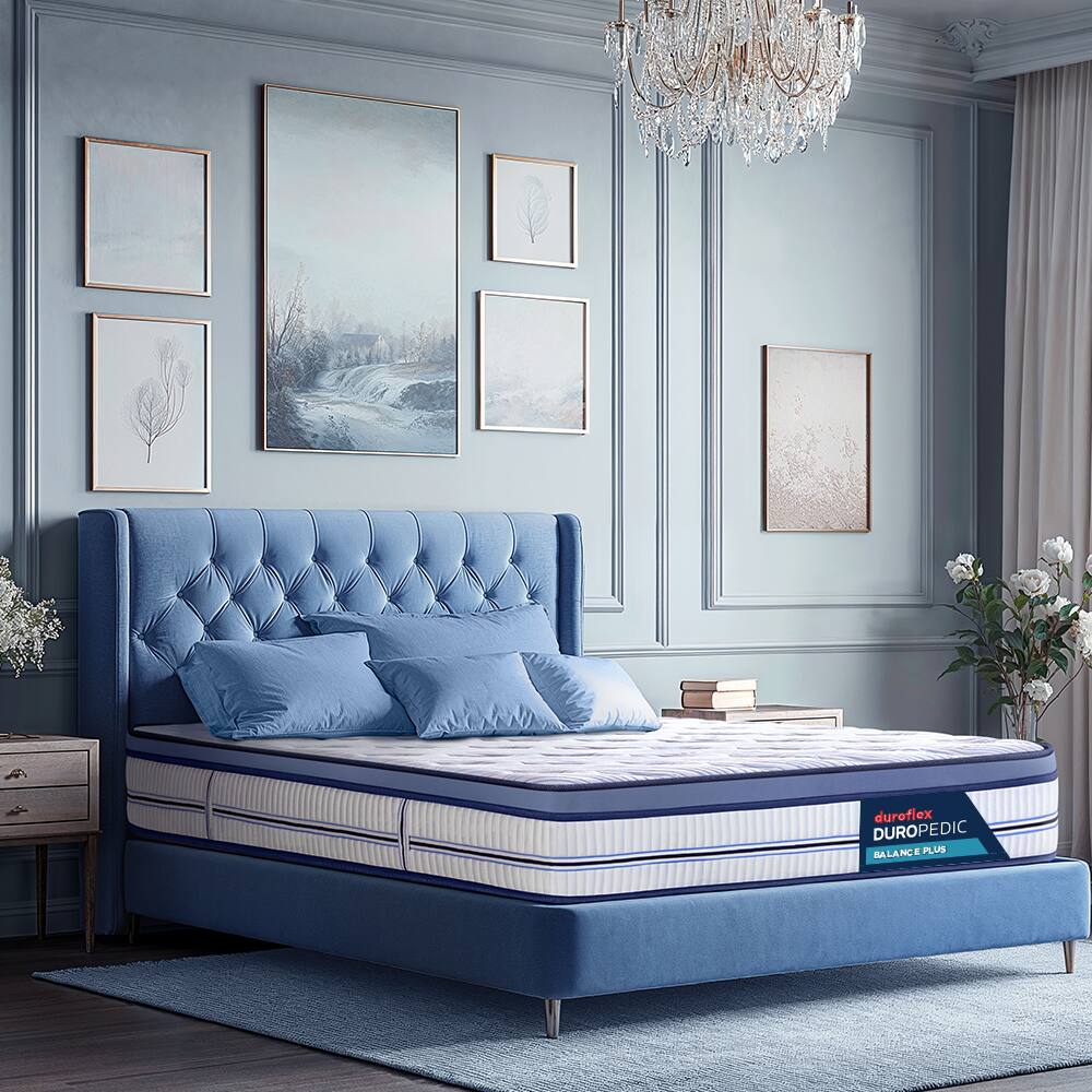 Balance Plus -Doctor Recommended, 5 Zone Dual Density Orthopedic Support layer, Euro Top Memory Foam Mattress (72 x 70 in, 8 Inches) - Duroflex