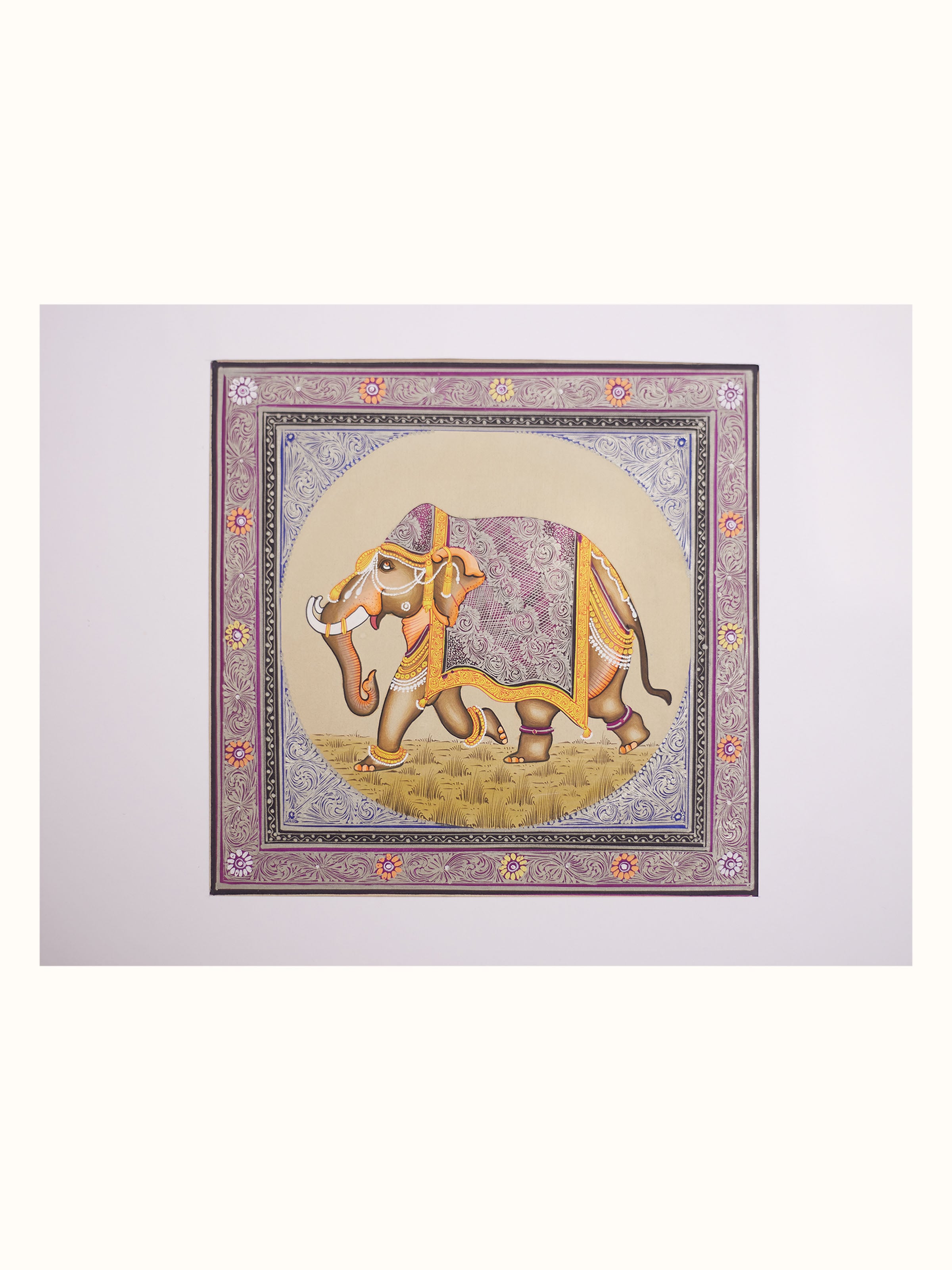 The Regal Elephant Miniature Painting