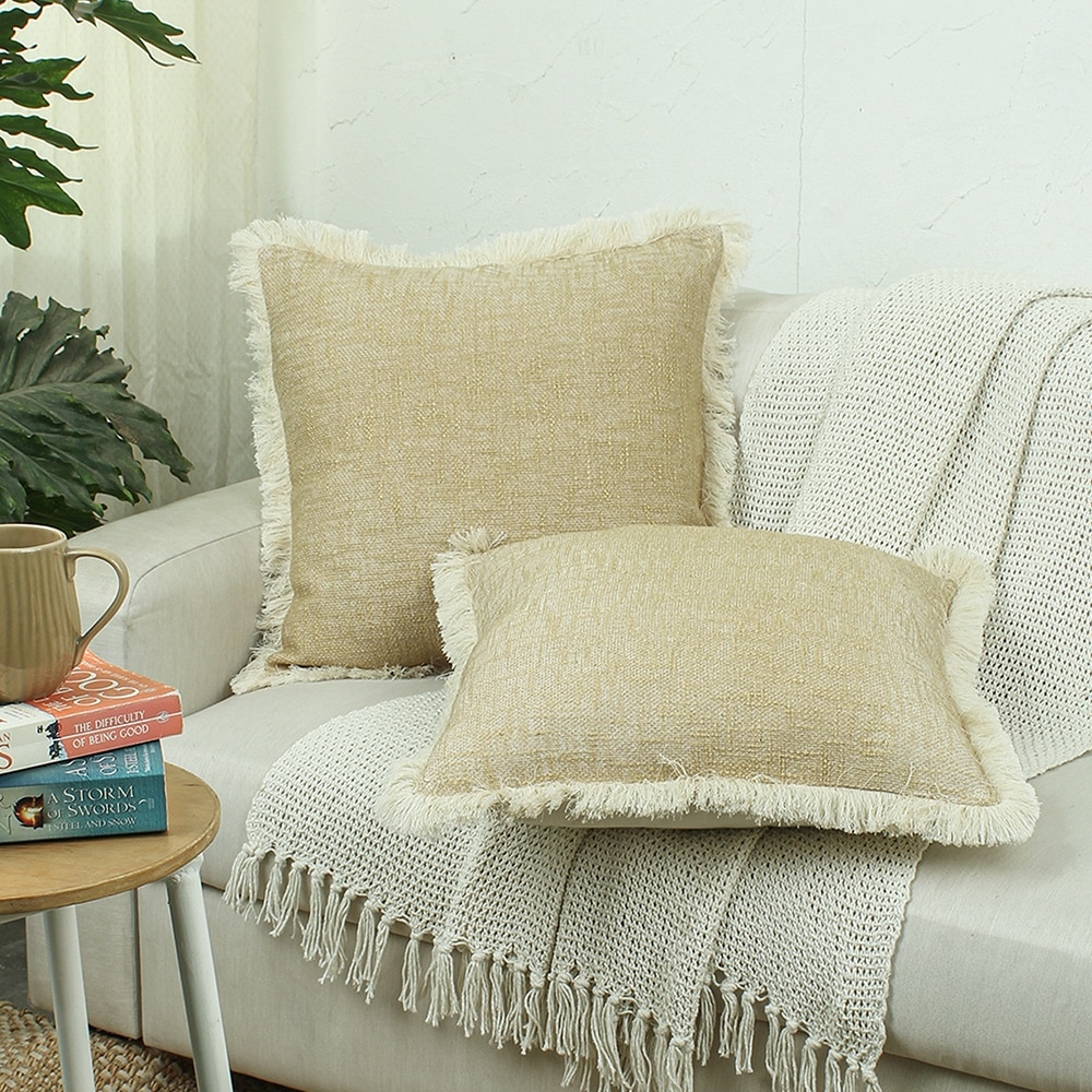Classic Texture Set Of 2 Cushion Cover With Yellow Colour - House This