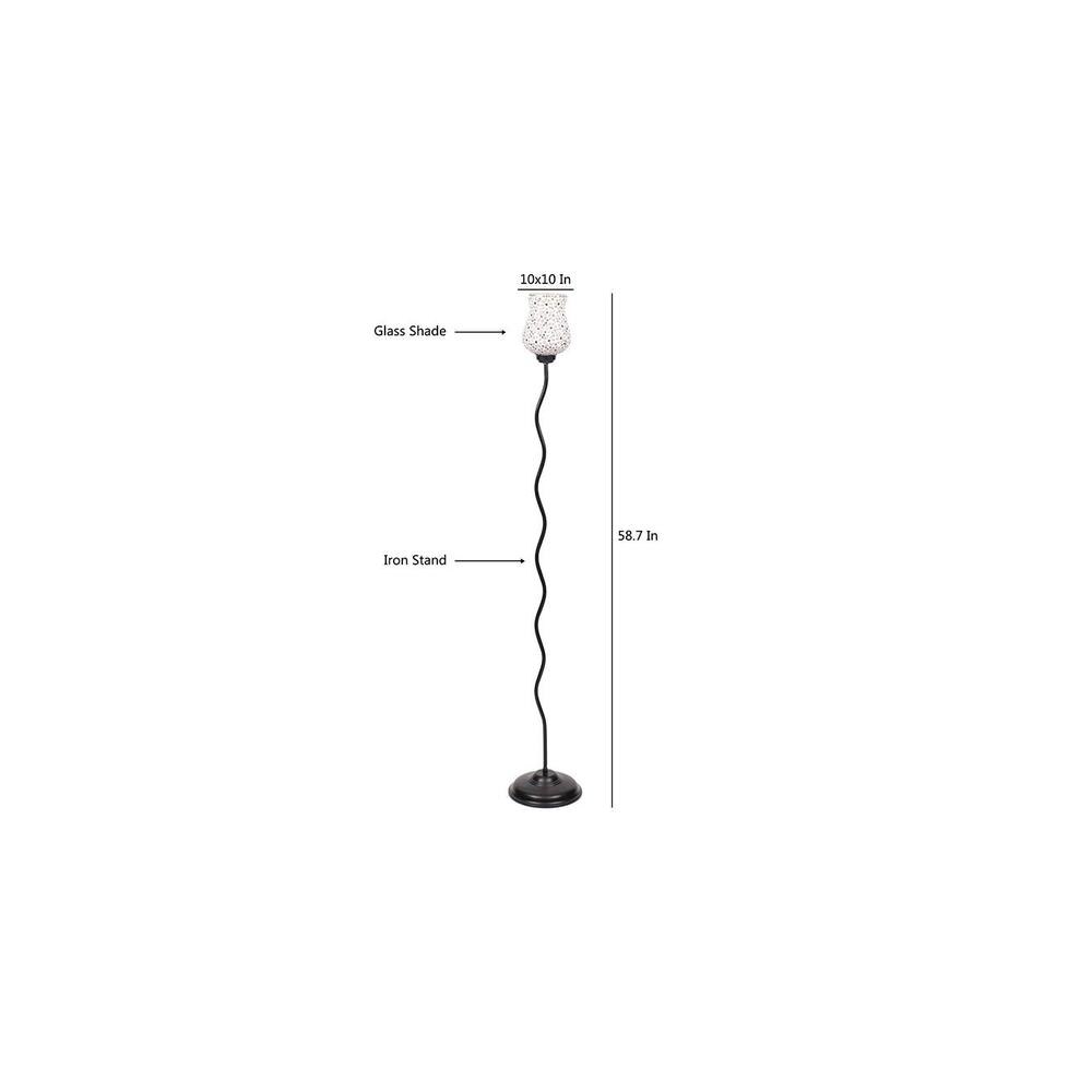 Deirdre Black Glass Shade Floor Lamp