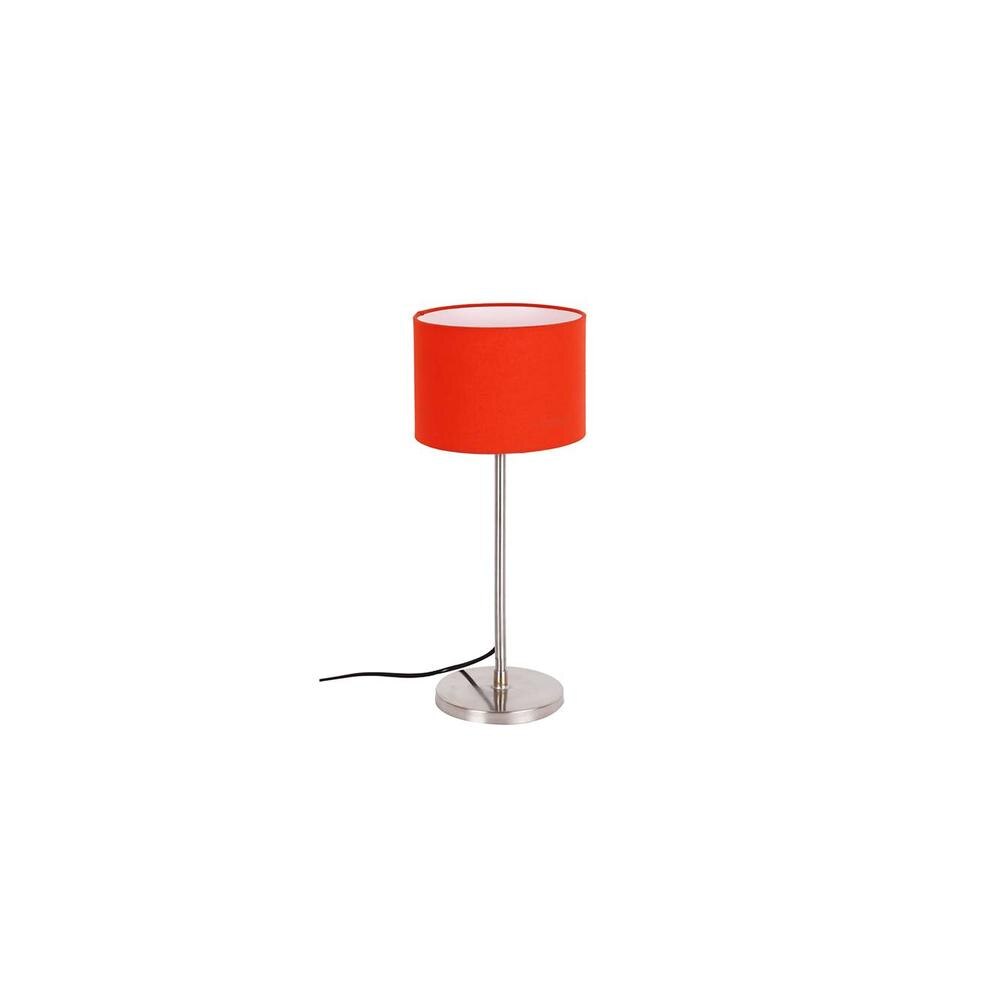 Damir Orange Fabric Shade Table Lamp with Steel Steel Base