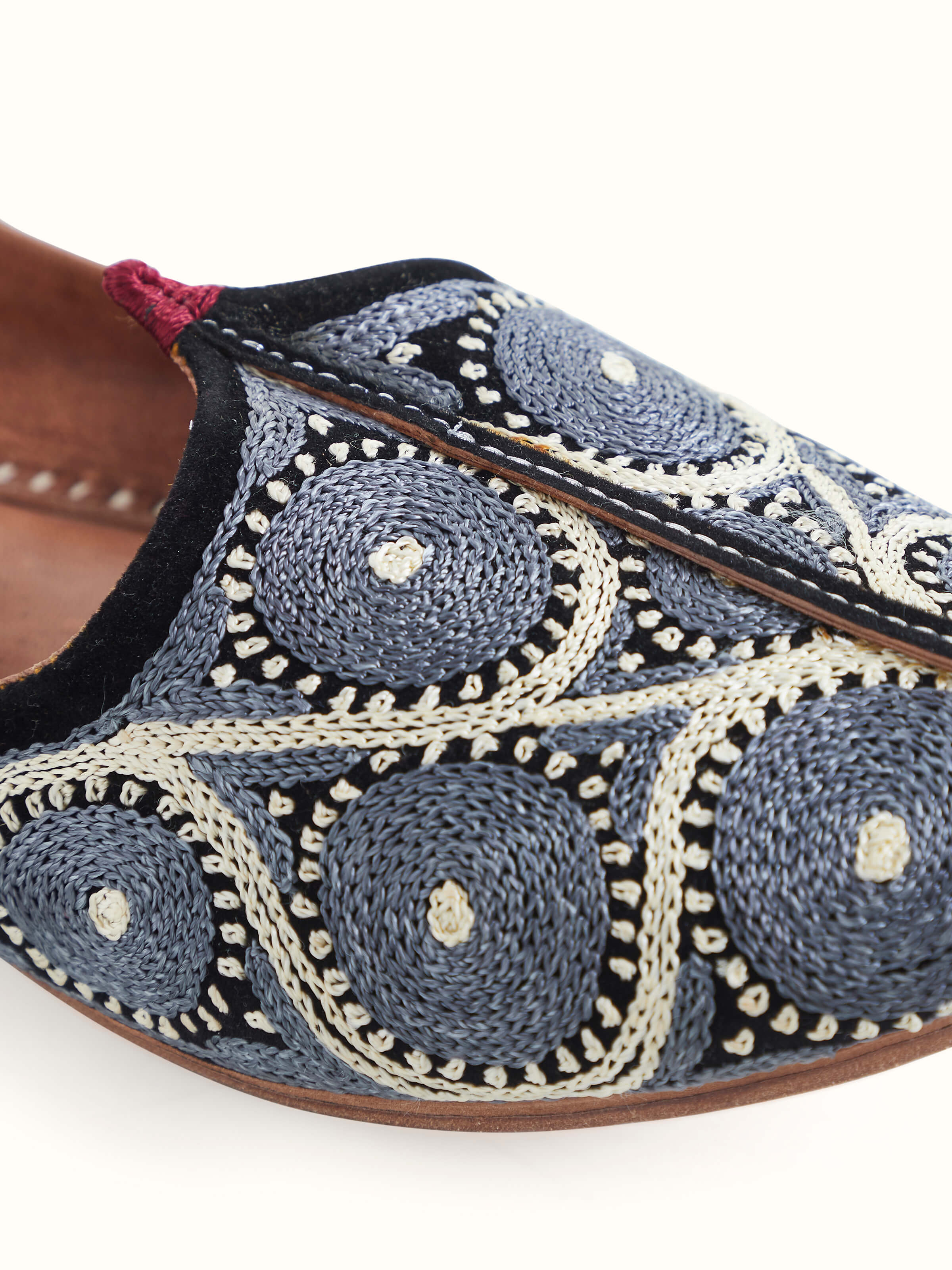 Navy Blue Leather Embroidered Jodhpuri Pagrakha