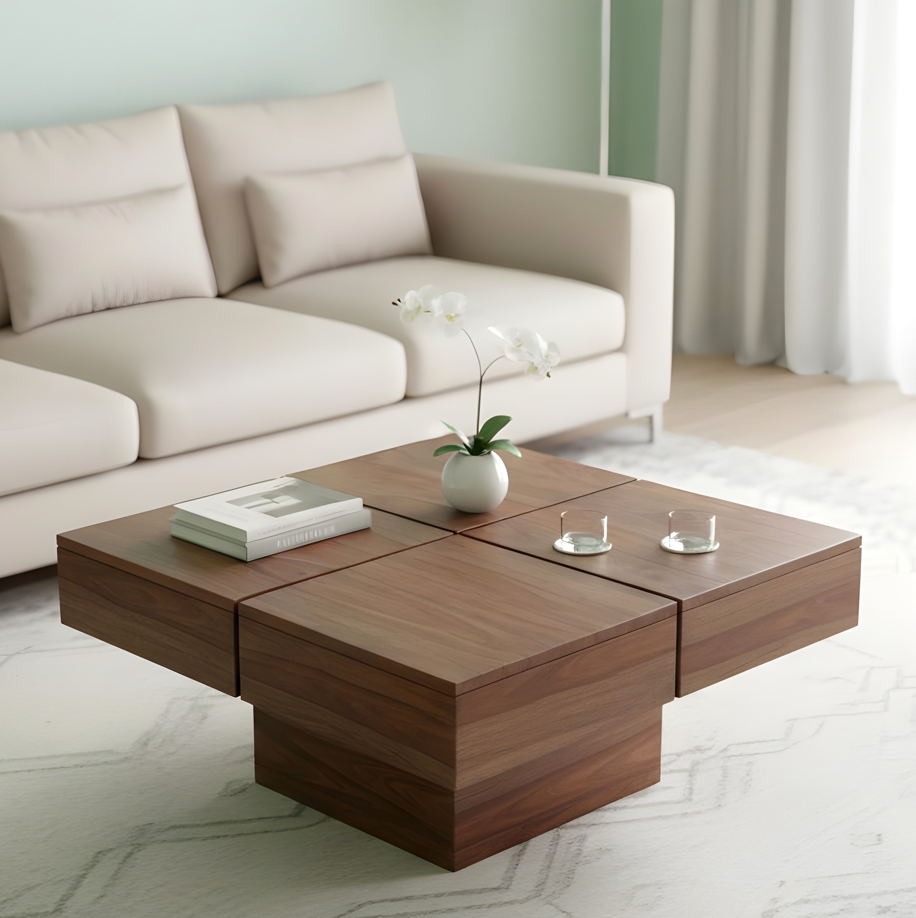 Montreal Sheesham Wood Coffee Table In Teak Finish