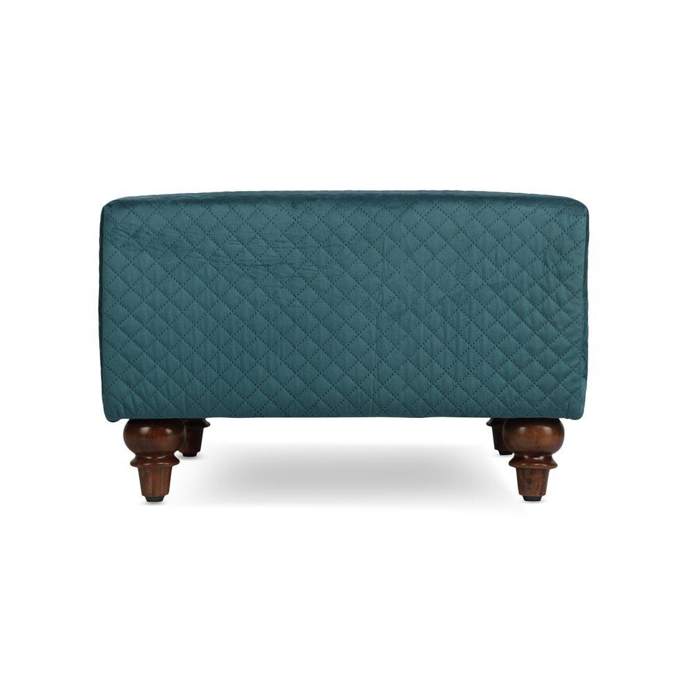 Thomas Solid Wood  Ottomon in  Green Colour