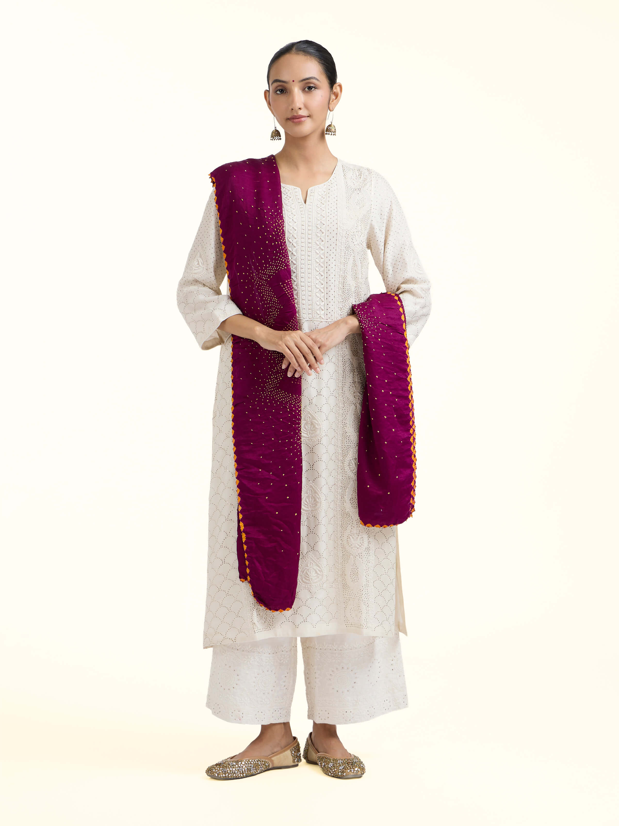 Purple Bandhani Tie & Dye Dupatta