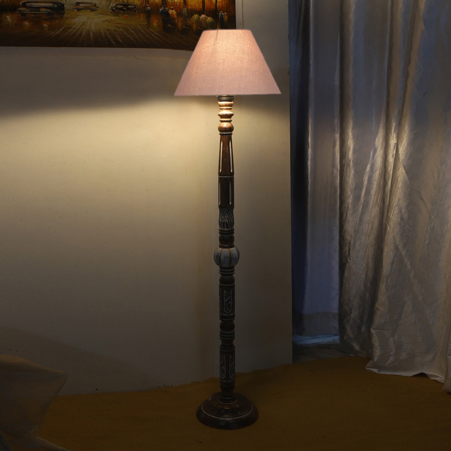 Devansh Wooden Floor Lamp
