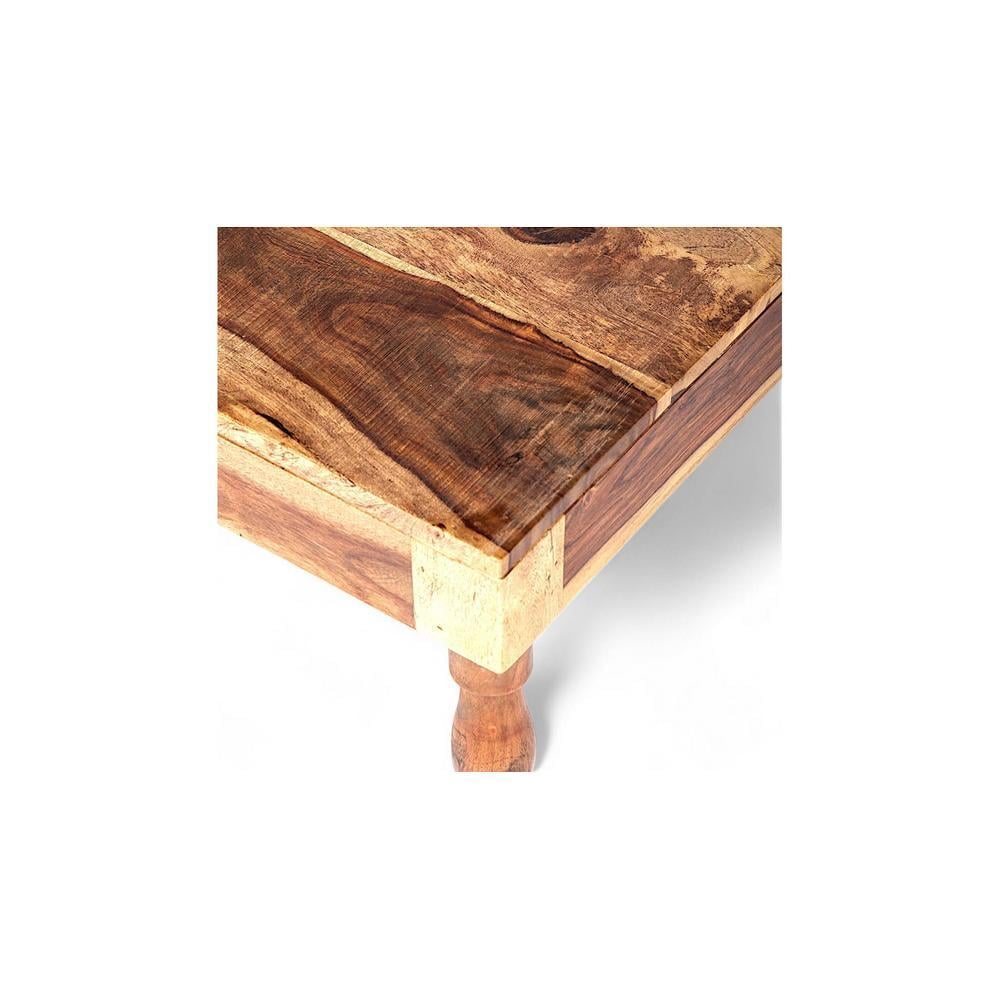Hudson Sheesham Wood Coffee Table In Natural Rustic Wood Finish