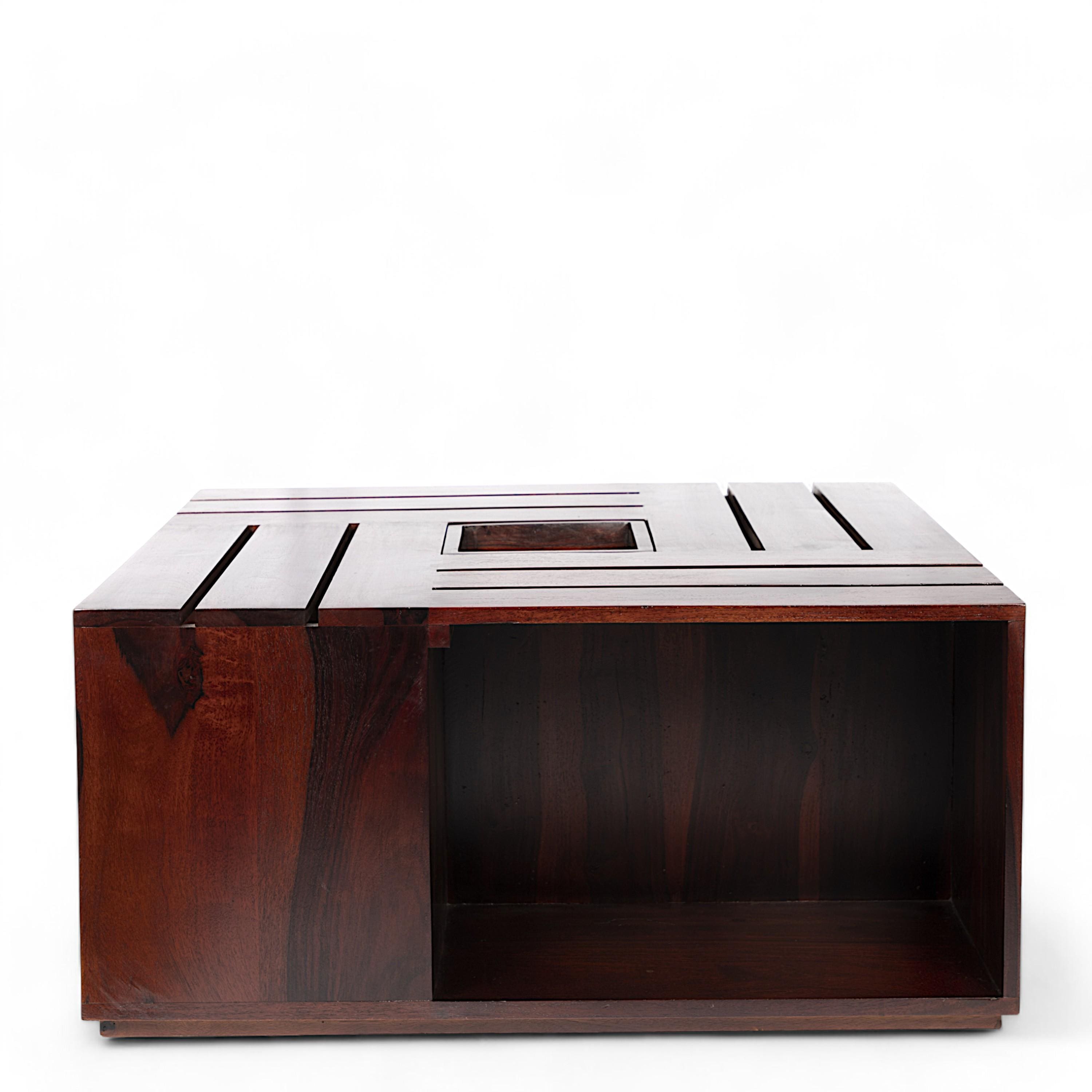 Milan Sheesham Wood Coffee Table In Walnut Finish