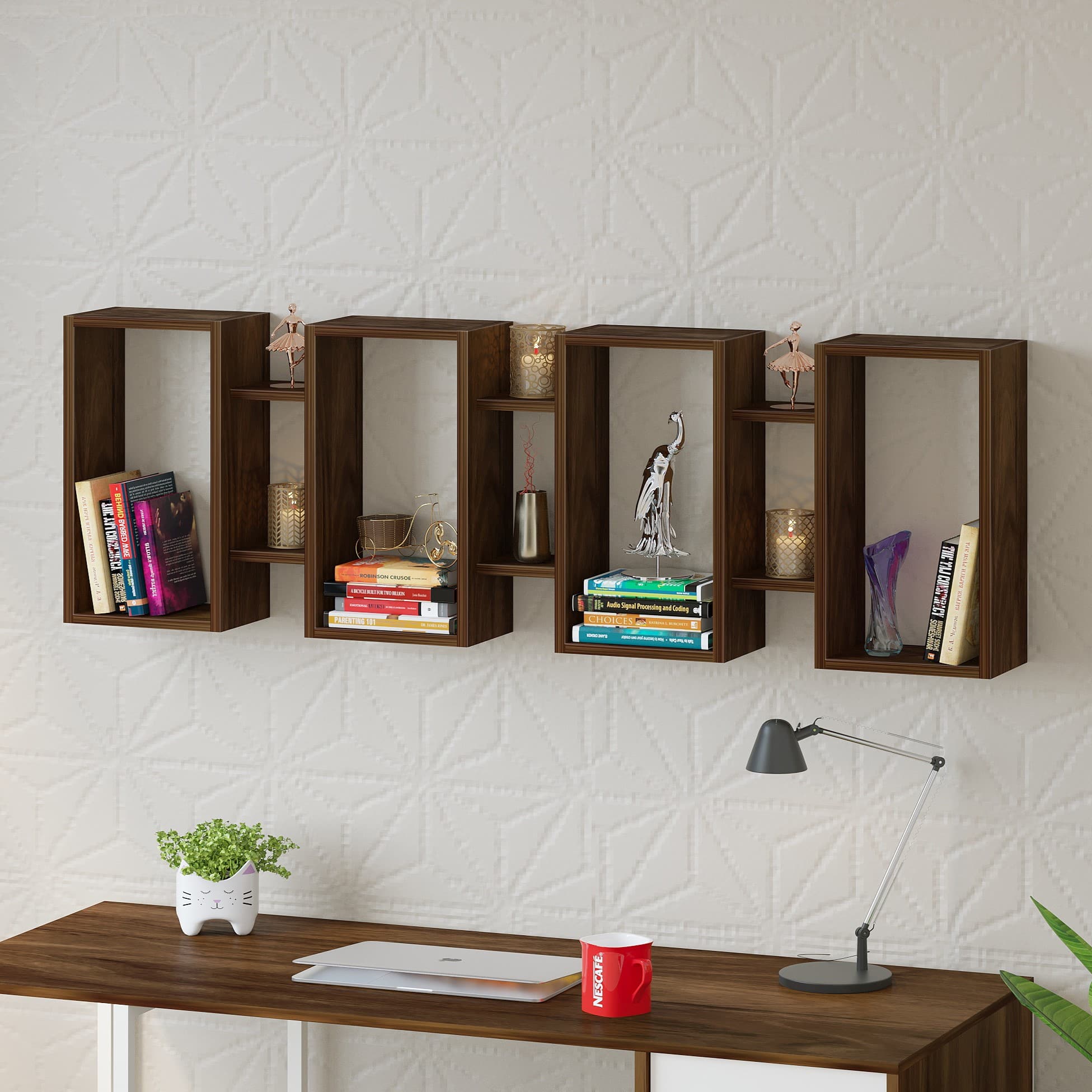 Steda Engineered Wood Bookshelf in Brown Colour - Bluewud