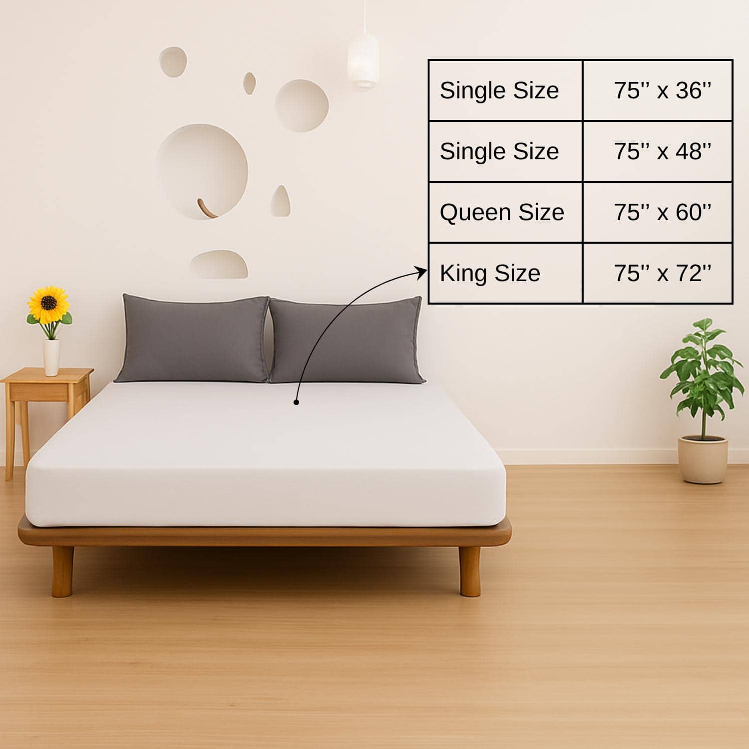 Premium Jacquard Polyester Fabric  King Size Bed  Waterproof Mattress Protector  Bed Cover 75x72  Pack of 2