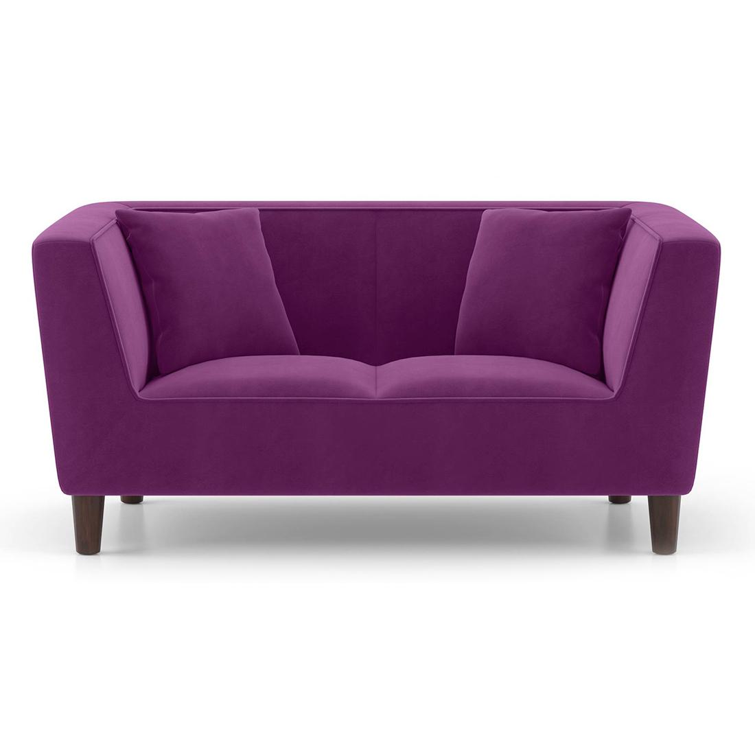 Janet 2 Seater Fabric Loveseat In Plumy Purple Velvet Colour