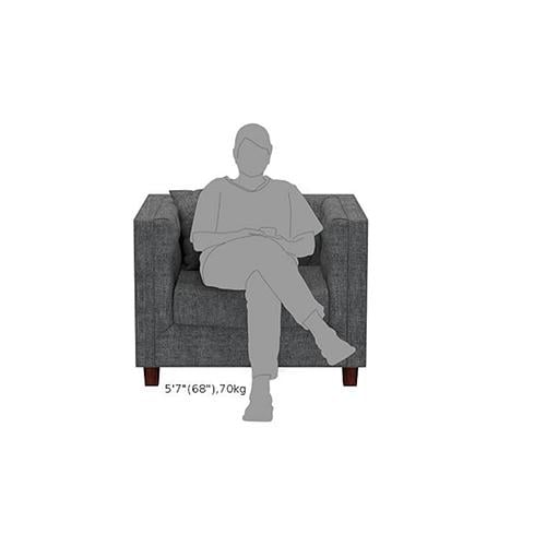 Windsor Premium 1 Seater Fabric Sofa in Smoke Grey Colour