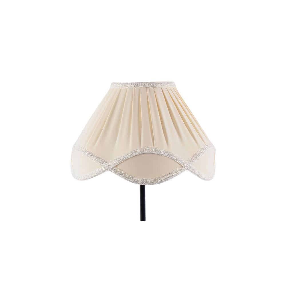 Bryden Off White Fabric Shade Table Lamp with Black Iron Base