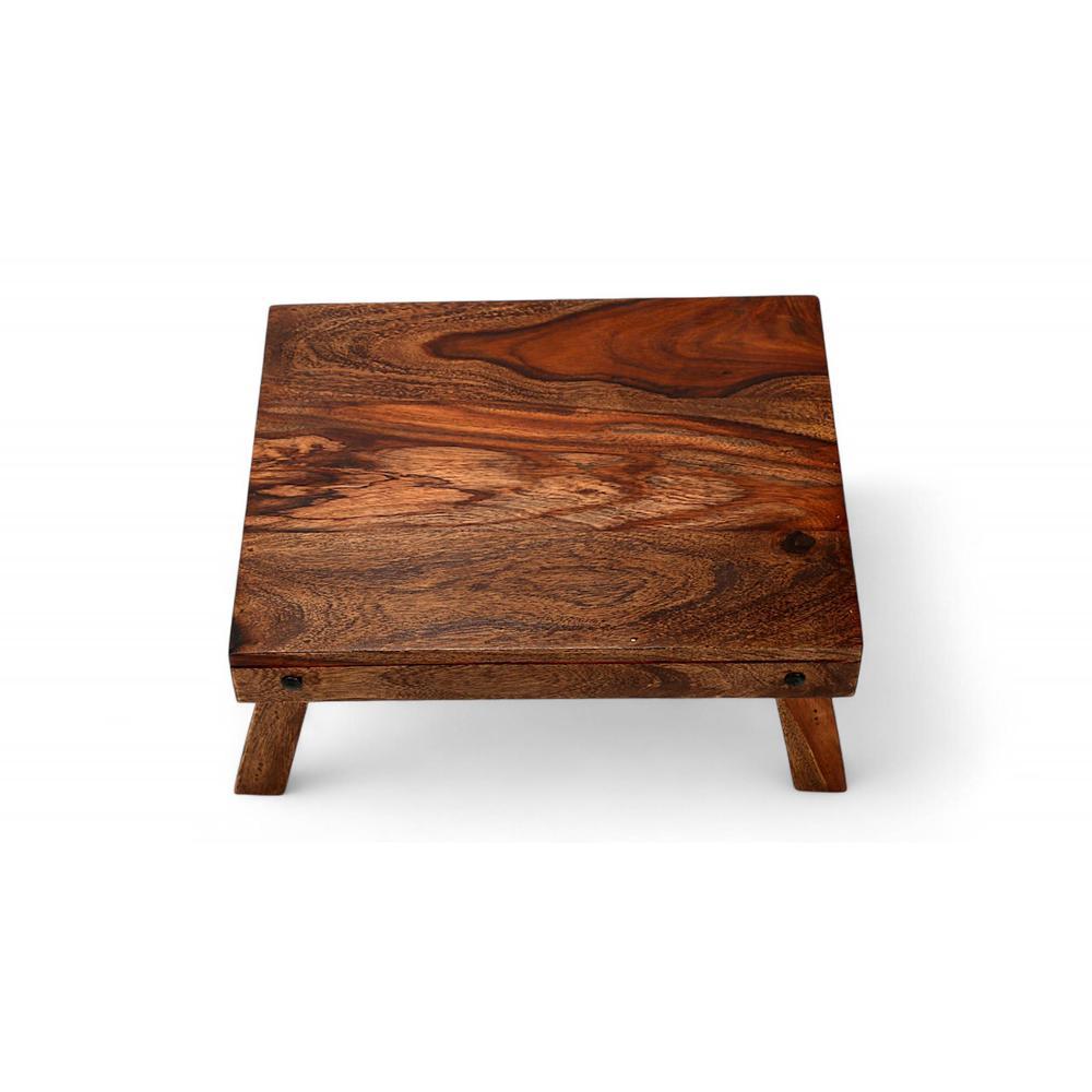 Ohio Sheesham Wood Foldable Laptop Table in Teak Finish