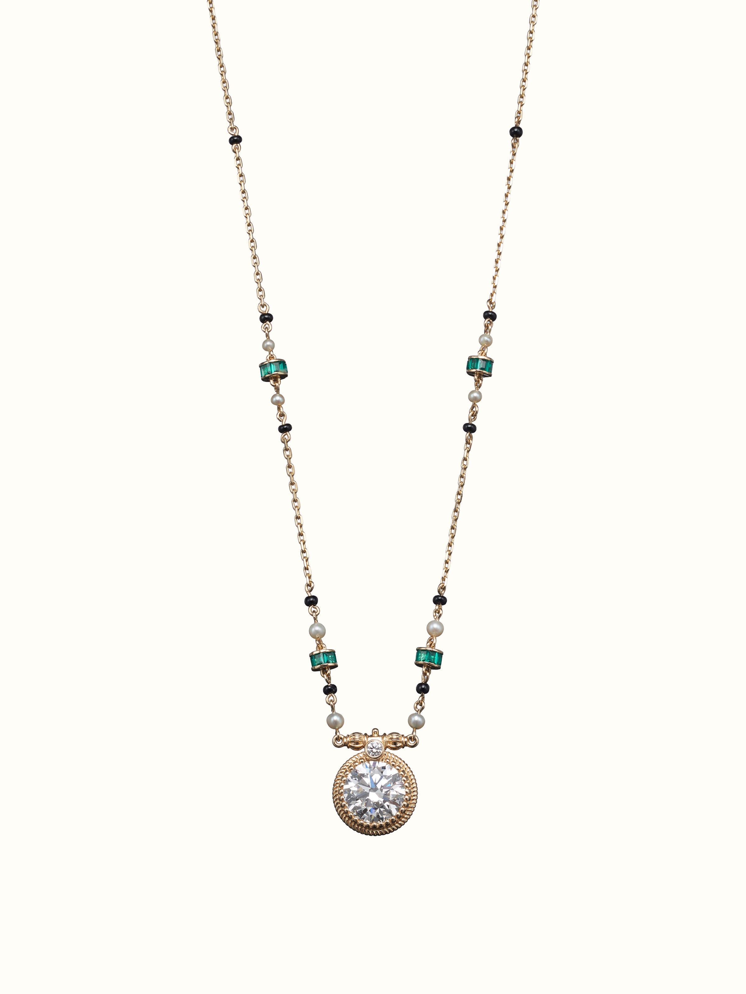 Open Setting 14 karat Gold Mangalsutra