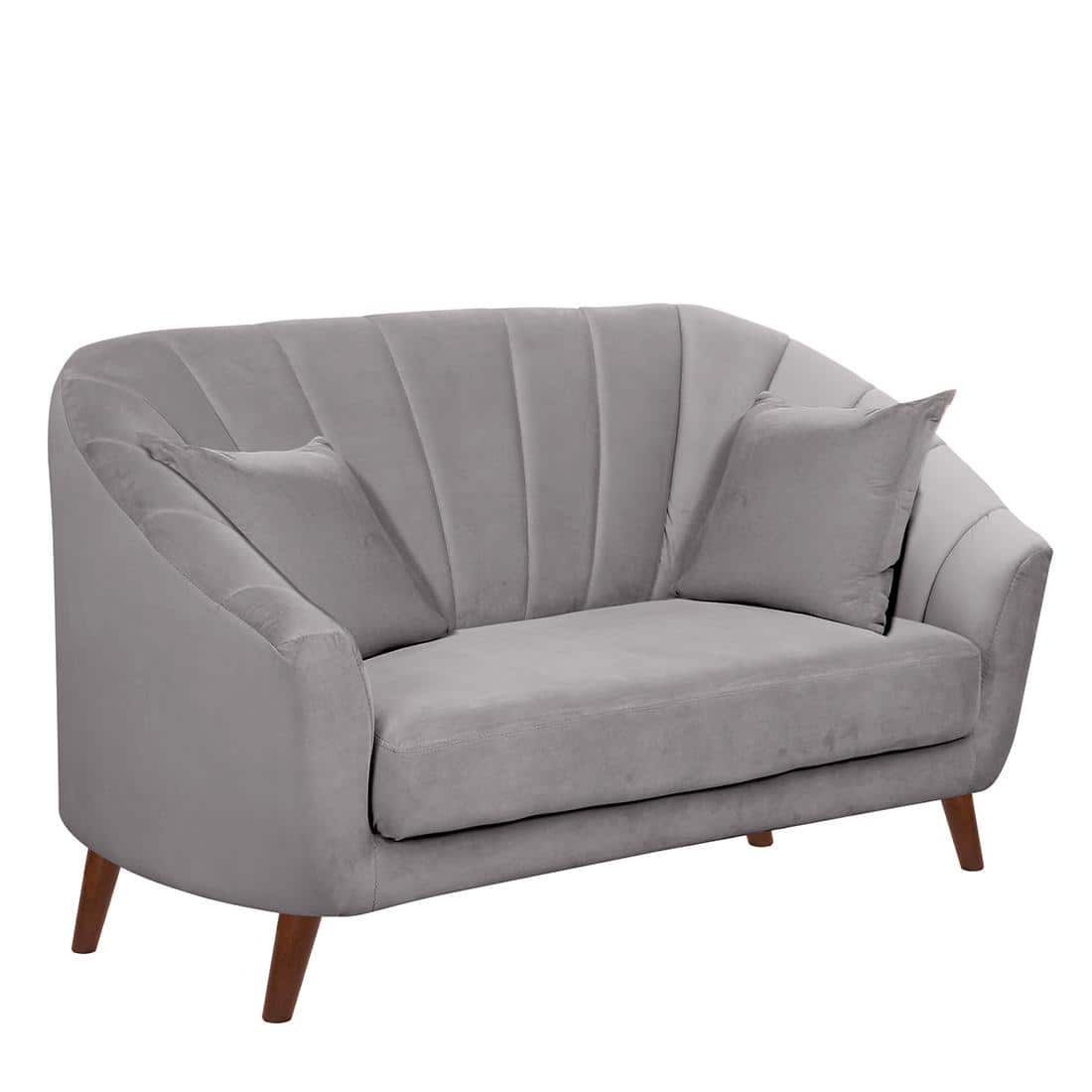 Nilo Velvet 2 Seater Sofa in Grey Colour