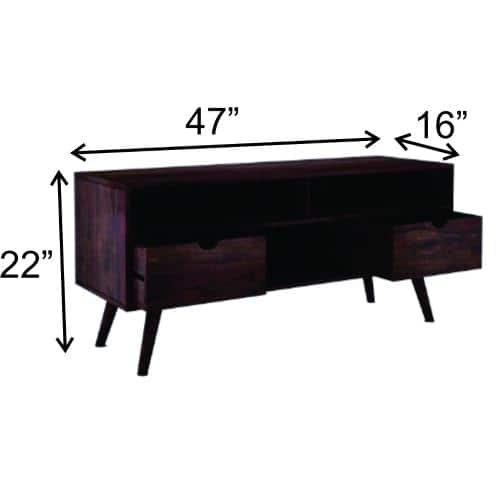 Aspen Solid Wood TV Unit in Walnut Finish