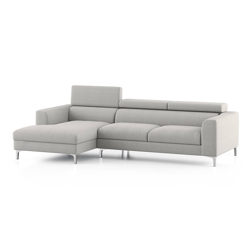 Chelsea Left Aligned 3 Seater Sectional Fabric Sofa (Vapour Grey)