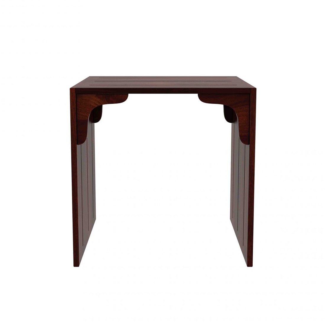 Taj Bedside Solid Wood Table in Teak Finish