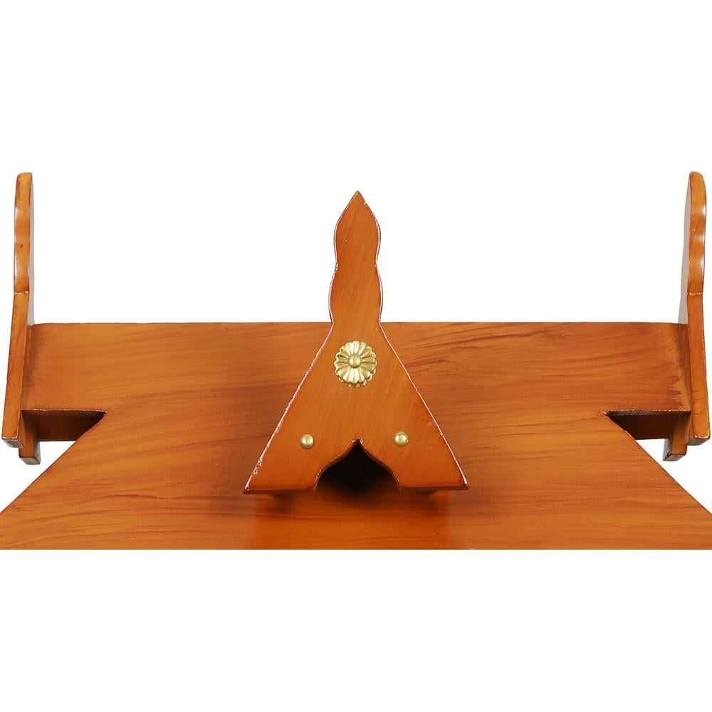 tanmayi engineered wood prayer unit in teak finish