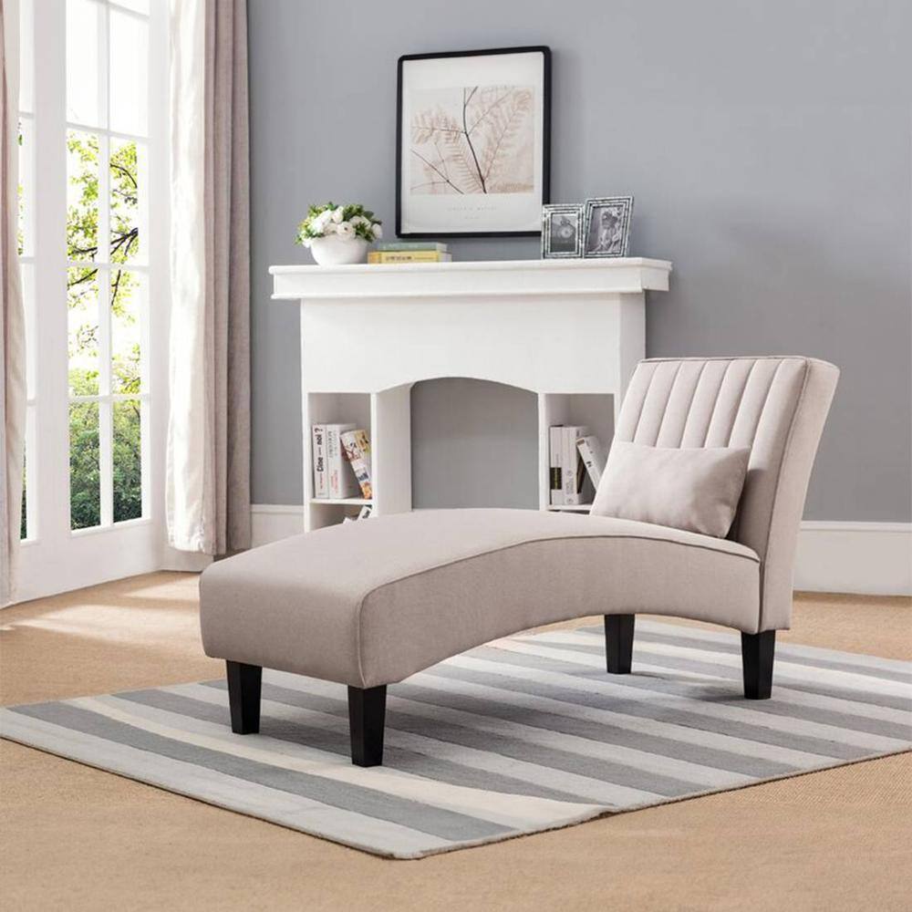 Fiest Velvet Chaise Launger in Cream Colour