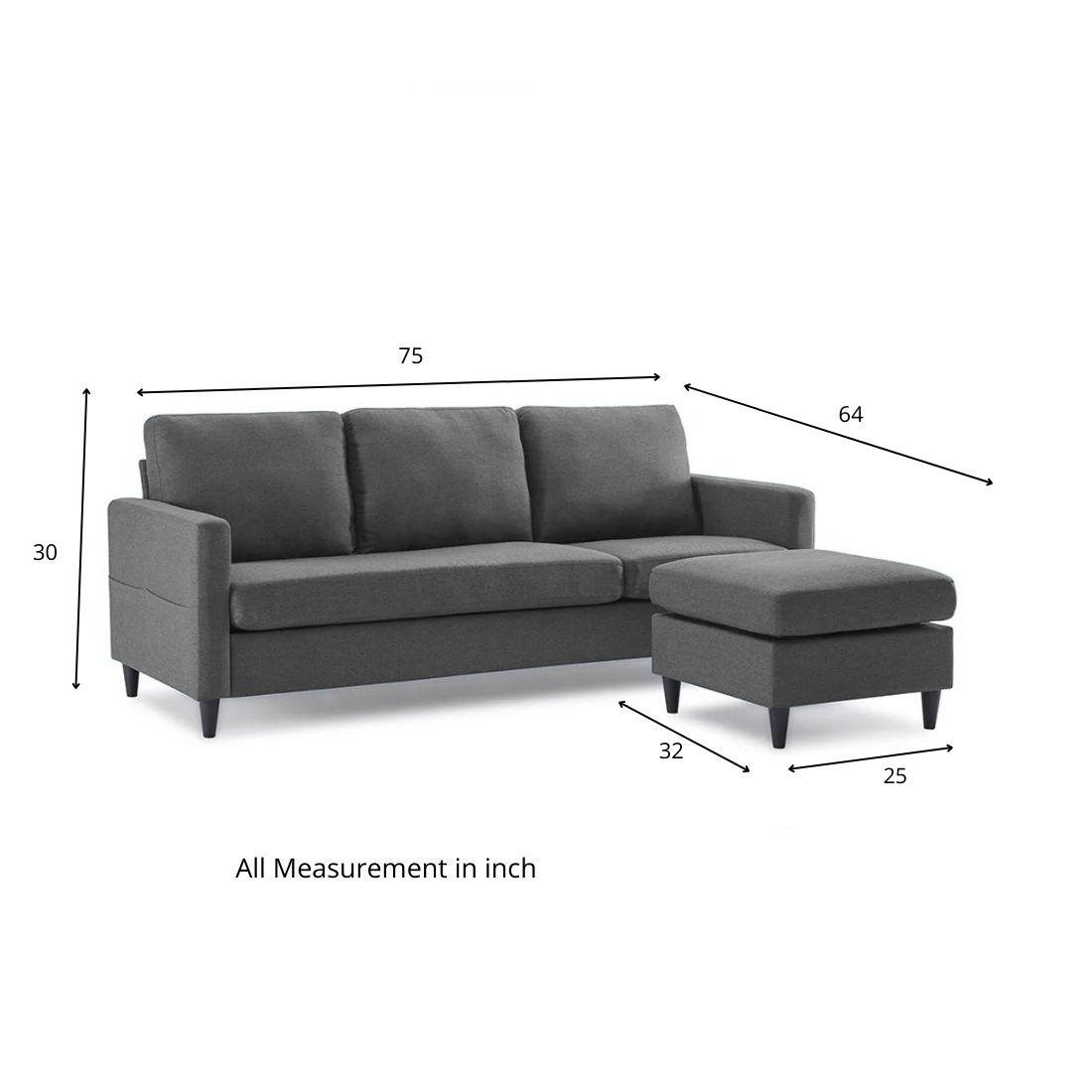 Monznij Sectional Fabric Sofa - Turquoise