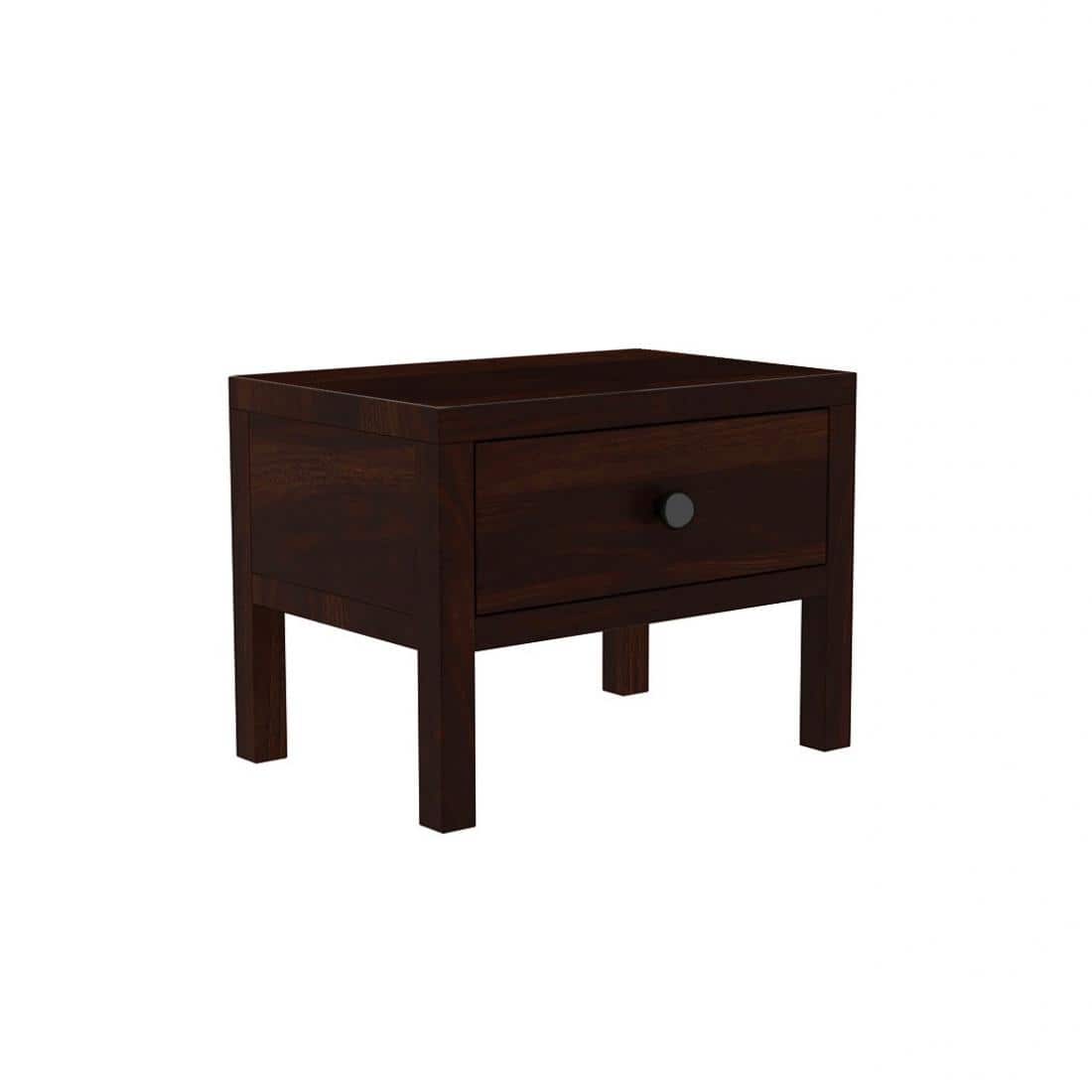 Rama Solid Wood Bedside Table in Walnut Finish