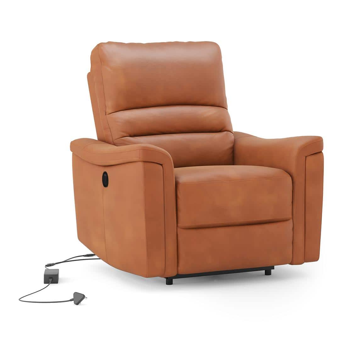 Marlowe Single Seater Motorised Recliner in Tan Leatherette Colour