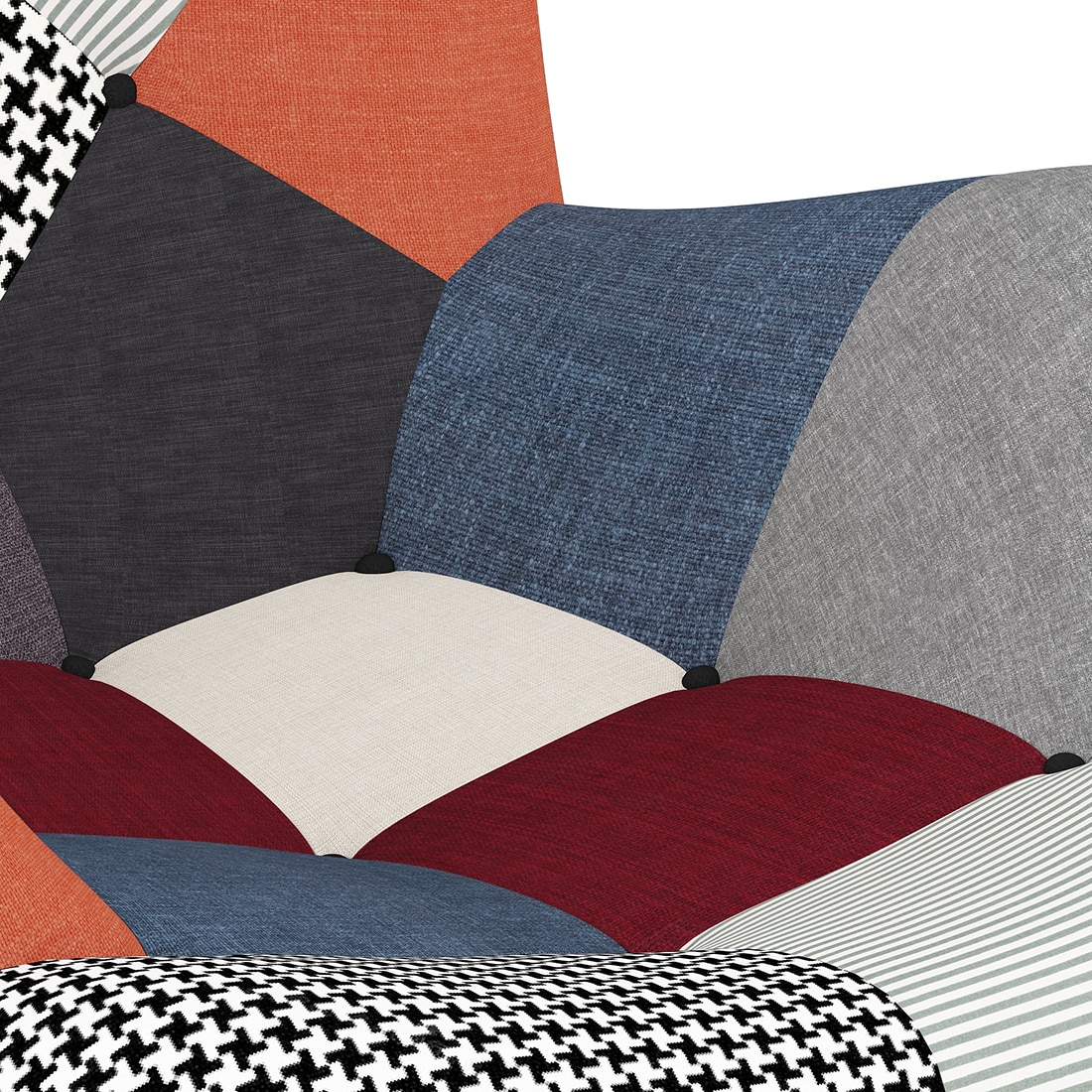 Contour Ottoman In Retro Patch Work