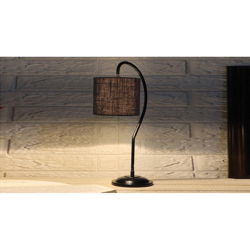 Black Jute Curvy table lamp with Iron Base (SP18)