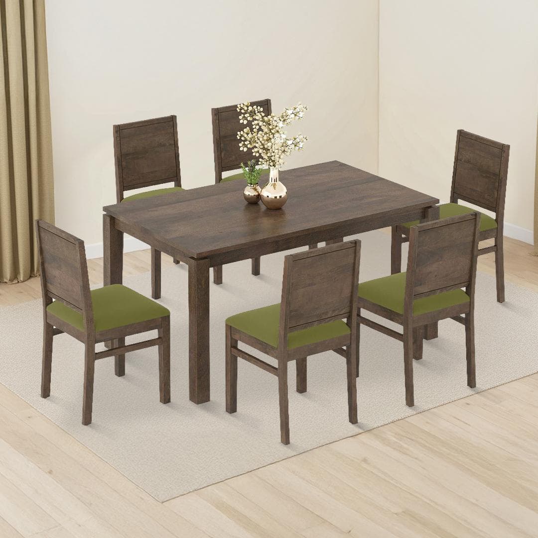 Atlas Solid Wood 6 Seater Compact Dining Table with Atlas Dining chair