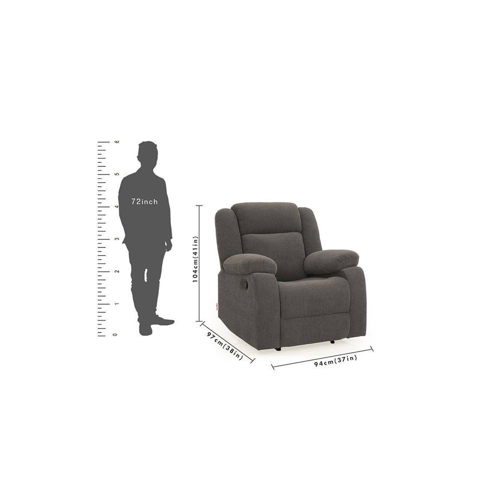 Avalon Fabric One Seater Manual Recliner in Grey Colour