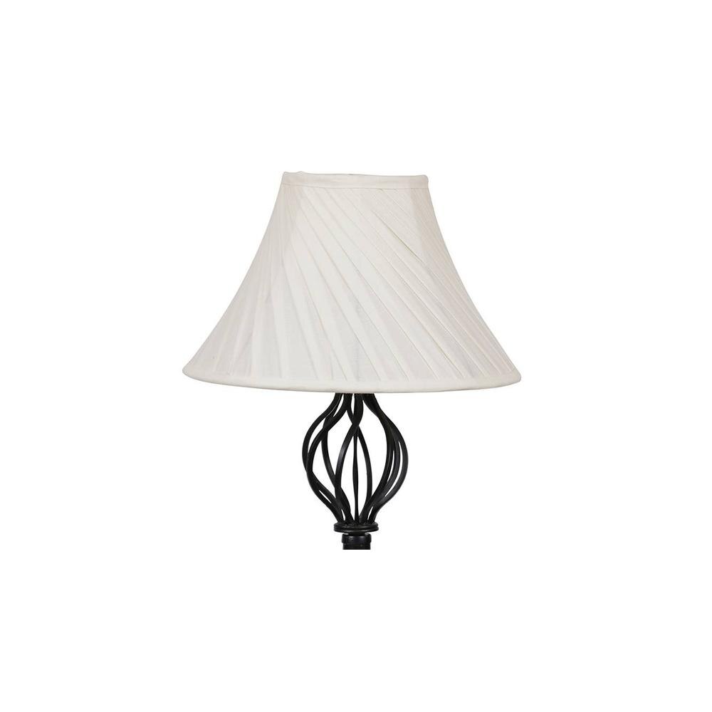 Hannah Black Cotton Shade Floor Lamp