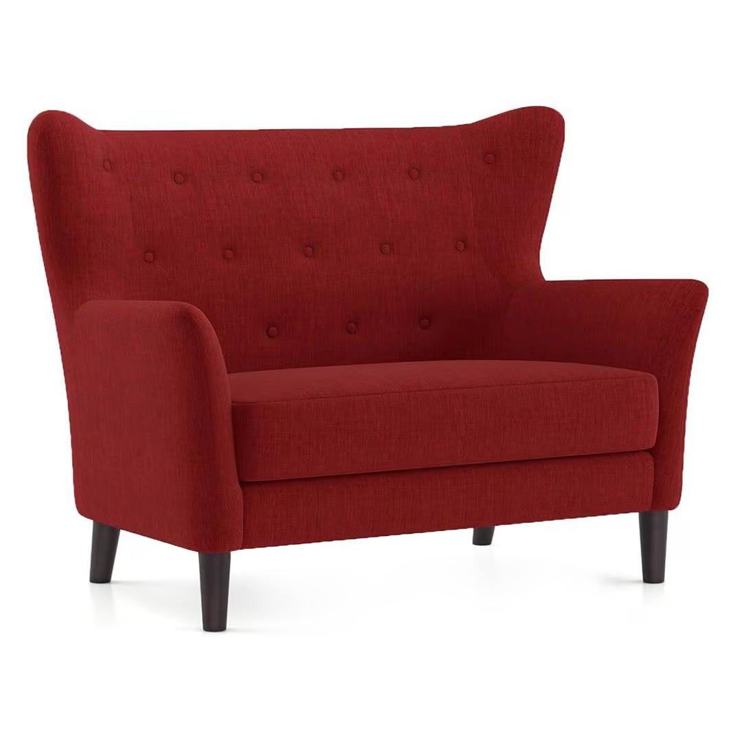 Frida 2 Seater Fabric Loveseat In Salsa Red Colour
