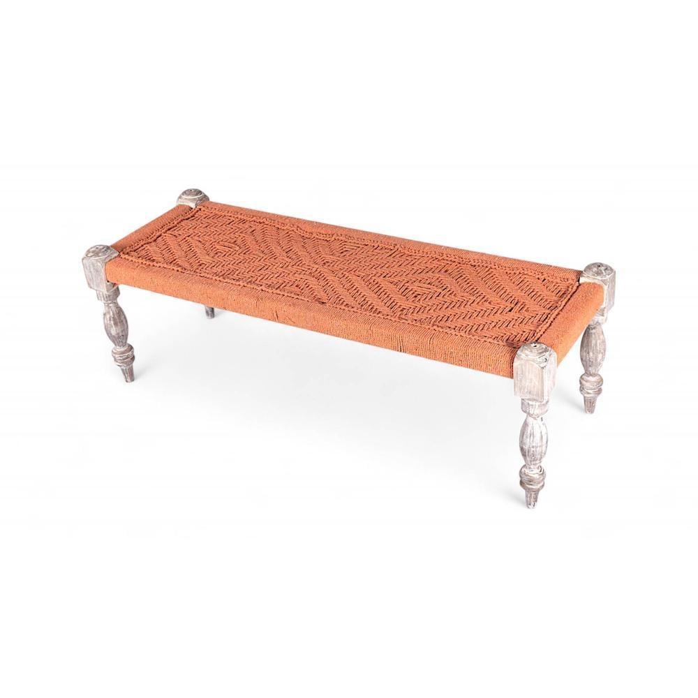 Hamilton Solid Wood Maachi Bench In Orange Canning