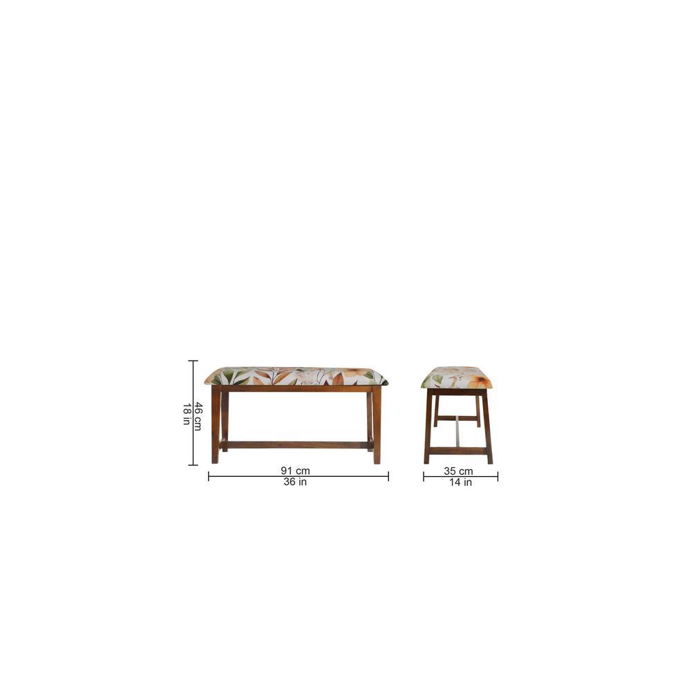 Newrio Solid Wood Bench In Provincial Teak Finish