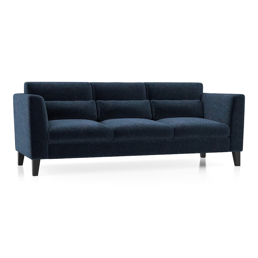 Lewis Sofa (Colour : Cobalt, Cushion : Hard, Seater : 3+1+1)
